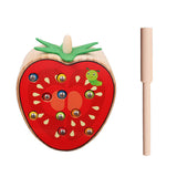 Max Wooden Magnetic Bug Insect Catch Game Toy Kids Montessori Toy Tomato