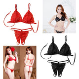 Max Maxb Women Lace Lingerie Set Bra & Panty Sexy Charming Underwear Nightwear Red