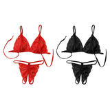 Max Maxb Women Lace Lingerie Set Bra & Panty Sexy Charming Underwear Nightwear Red