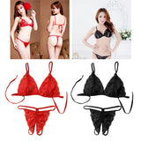 Max Maxb Women Lace Lingerie Set Bra & Panty Sexy Charming Underwear Nightwear Red