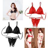 Max Maxb Women Lace Lingerie Set Bra & Panty Sexy Charming Underwear Nightwear Red