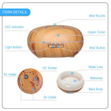 Maxbell Au Plug Wood Grain Mute 24V Electric LED 7 Color Fragrance Diffuser 500ml+RC