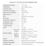 Max Maxb Mini Projector LED HD 1080P Home Theater Cinema USB 20-60inch Image UK Plug