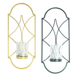 Maxbell Wall Mounted Candlestick Metal Wire Candle Holder Votive Church Lamp Black