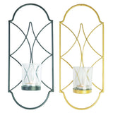 Maxbell Wall Mounted Candlestick Metal Wire Candle Holder Votive Church Lamp Black