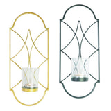 Maxbell Wall Mounted Candlestick Metal Wire Candle Holder Votive Church Lamp Black