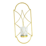 Maxbell Wall Mounted Candlestick Metal Wire Candle Holder Votive Church Lamp Golden