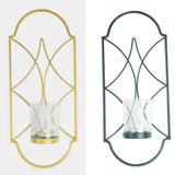 Maxbell Wall Mounted Candlestick Metal Wire Candle Holder Votive Church Lamp Golden