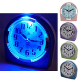 Mute Alarm Clock with Night Light Desktop Snooze Clock for Bedroom Purple