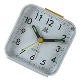 Maxbell Battery Operated Travel Alarm Clock,Lighted on Demand Snooze White