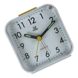 Maxbell Battery Operated Travel Alarm Clock,Lighted on Demand Snooze White