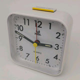 Maxbell Battery Operated Travel Alarm Clock,Lighted on Demand Snooze White