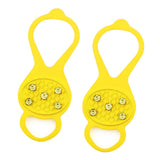 1 Pair 5 Teeth Anti-slip Ice Snow Shoe Walk Cleats Grips Yellow