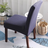 Maxbell Stretchable Jacquard Dining Room Chair Cover for Kitchen Resturant Dark Blue