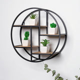 Maxbell Wall Hanging Iron Storage Rack Decorative Display Shelf Home Cafe Decor