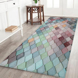 Maxbell 3D Digital Printing Floor Rug Soft Anti-slip Area Mat Flannel Light Blue