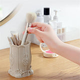 Maxbell Pen Holder Makeup Brush Storage Container Box Organizer  Beige