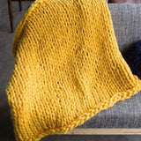 Maxbell Knitted Throw Blanket for Couch Machine Washable Yellow