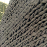 Maxbell Thick Knitted Wool Throw Blanket Chunky Sofa Blanket Kids Adults Deep Grey
