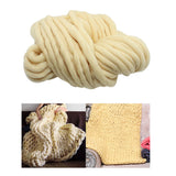 Maxbell Thick Knitted Wool Throw Blanket Chunky Sofa Blanket Kids Adults Beige