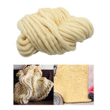 Maxbell Thick Knitted Wool Throw Blanket Chunky Sofa Blanket Kids Adults Beige