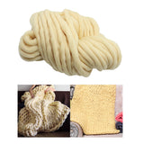 Maxbell Thick Knitted Wool Throw Blanket Chunky Sofa Blanket Kids Adults Beige