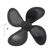 Maxbell 4-blade Fireplace Stove Fan Blade Replacement Aluminum Black