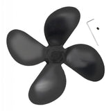 Maxbell 4-blade Fireplace Stove Fan Blade Replacement Aluminum Black