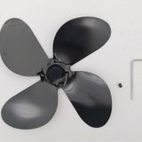 Maxbell 4-blade Fireplace Stove Fan Blade Replacement Aluminum Black