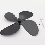 Maxbell 4-blade Fireplace Stove Fan Blade Replacement Aluminum Black