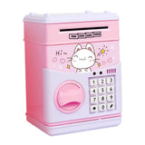 Maxbell  Electronic Cash Roller Piggy Bank Coin Money Saving Box Kids Toy Pink Cat