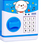 Maxbell Electronic Cash Roller Piggy Bank Coin Money Saving Box Kids Toy Blue Dog