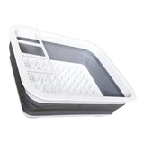 Maxbell Dish Rack Over Sink Adjustable Utensil Drainer Organizer Rack Gray White