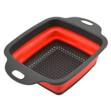 Maxbell 2Pcs Collapsible Colanders Set kitchen Strainer Folding RED S