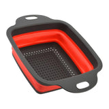 Maxbell 2Pcs Collapsible Colanders Set kitchen Strainer Folding RED S