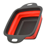 Maxbell 2Pcs Collapsible Colanders Set kitchen Strainer Folding RED S