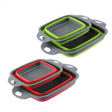 Maxbell 2Pcs Collapsible Colanders Set kitchen Strainer Folding RED S