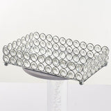 Maxbell Mirrored Crystal Vanity Tray Decorative for Perfum, Jewelry Makeup 25x15x5cm