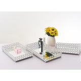 Maxbell Mirrored Crystal Vanity Tray Decorative for Perfum, Jewelry Makeup 30x20x5cm