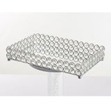 Maxbell Mirrored Crystal Vanity Tray Decorative for Perfum, Jewelry Makeup 30x20x5cm