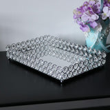 Maxbell Mirrored Crystal Vanity Tray Decorative for Perfum, Jewelry Makeup 30x20x5cm