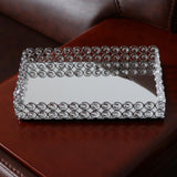 Maxbell Mirrored Crystal Vanity Tray Decorative for Perfum, Jewelry Makeup 30x20x5cm