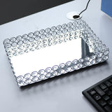 Maxbell Mirrored Crystal Vanity Tray Decorative for Perfum, Jewelry Makeup 30x20x5cm