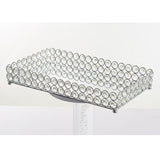 Maxbell Mirrored Crystal Vanity Tray Decorative for Perfum, Jewelry Makeup 35x20x5cm