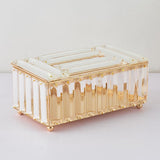 Crystal Tissue Box Handmade Napkin Holder Paper Storage Container Champagne