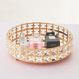 Maxbell Shining Crystal Jewelry Holder Cosmetic Organizer Tay Wedding Decor Golden