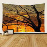 Maxbell 3D Wall Hanging Tapestry Curtain for Party Decor Sunset Tree_150x150cm