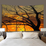 Maxbell 3D Wall Hanging Tapestry Curtain for Party Decor Sunset Tree_150x150cm