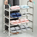 Maxbell 4 Tiers Stainless Steel Shoe Rack Organiser Storage Shelf 60 x 23 x 67cm