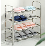 Maxbell 4 Tiers Stainless Steel Shoe Rack Organiser Storage Shelf 60 x 23 x 67cm